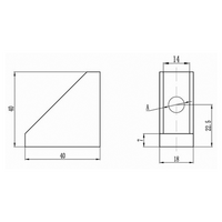 40-160-0 MODULAR SOLUTIONS ALUMINUM GUSSET<br>18.5MM X 45MM ANGLE WITH OUT HARDWARE